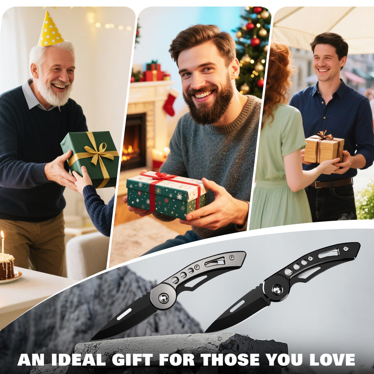 DRACHENADER 2PCS Mini Two-Hand Opening Folding Knife Set