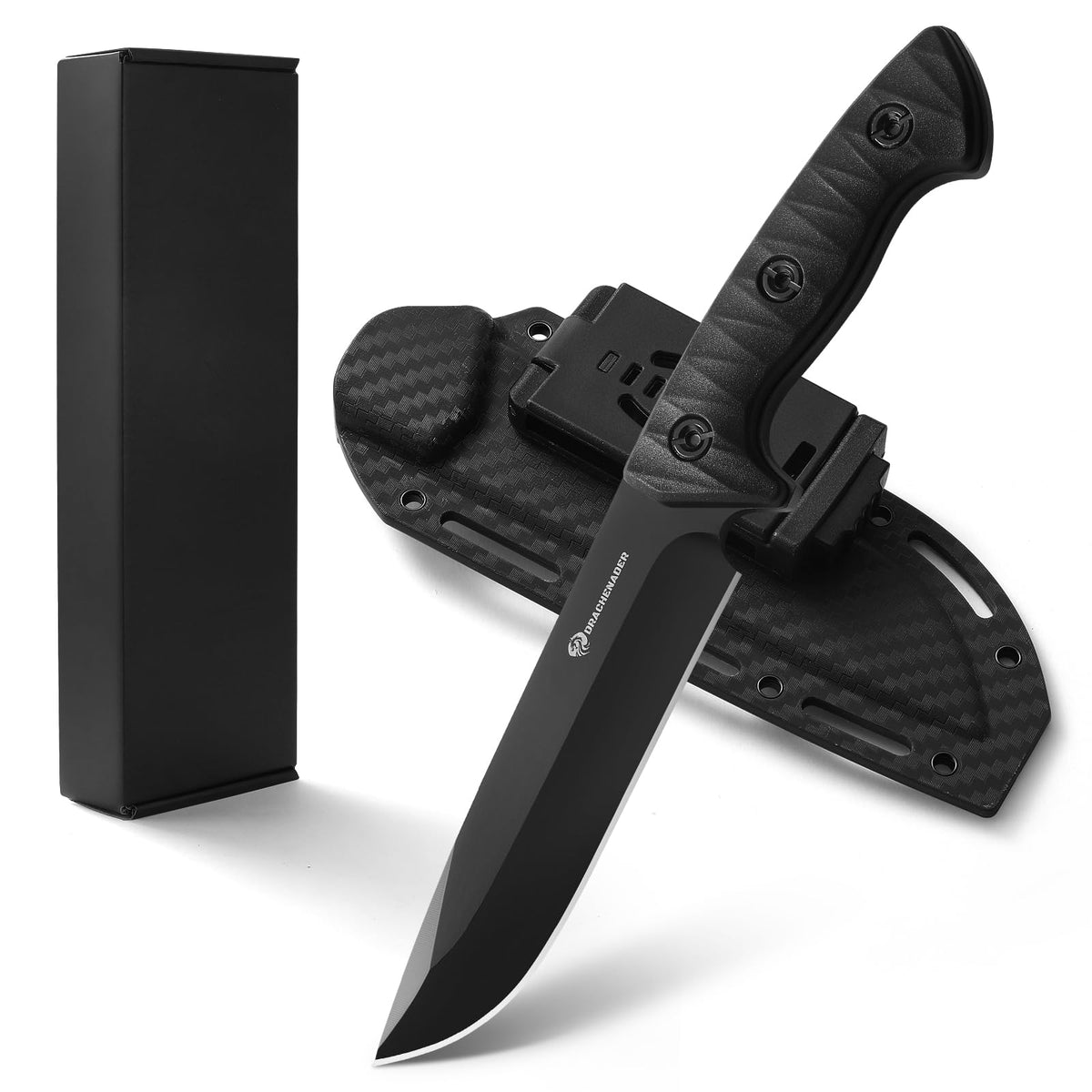 DRACHENADER 5mm Full Tang Fixed Blade Knife with ABS Handle and Sheath