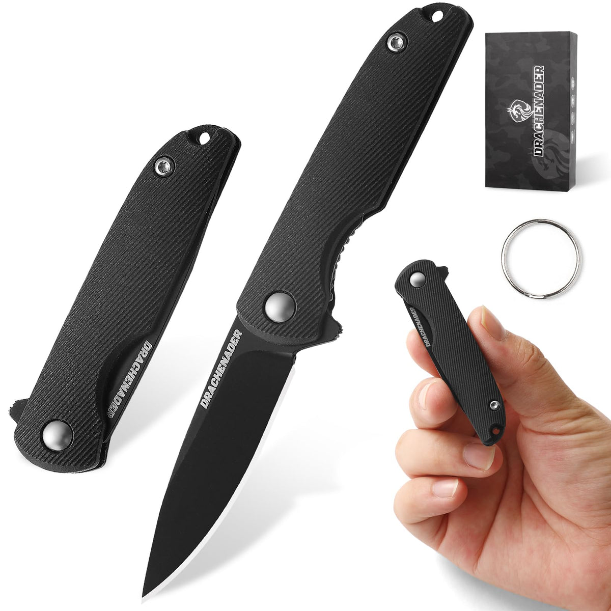 DRACHENADER 4.96" Mini Folding Knife with Gift Box