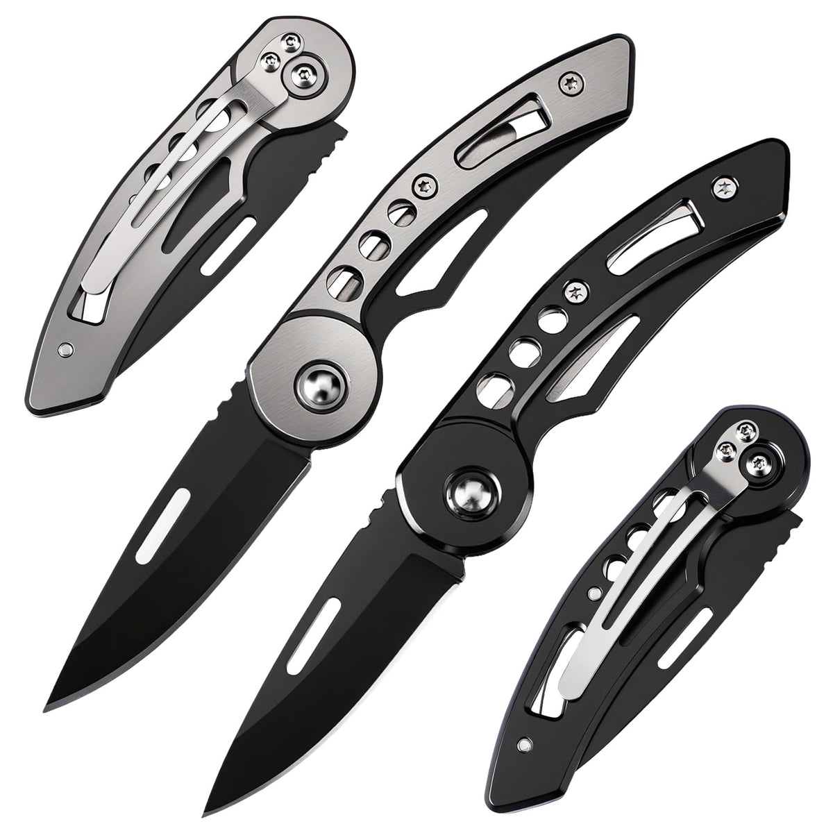 DRACHENADER 2PCS Mini Two-Hand Opening Folding Knife Set