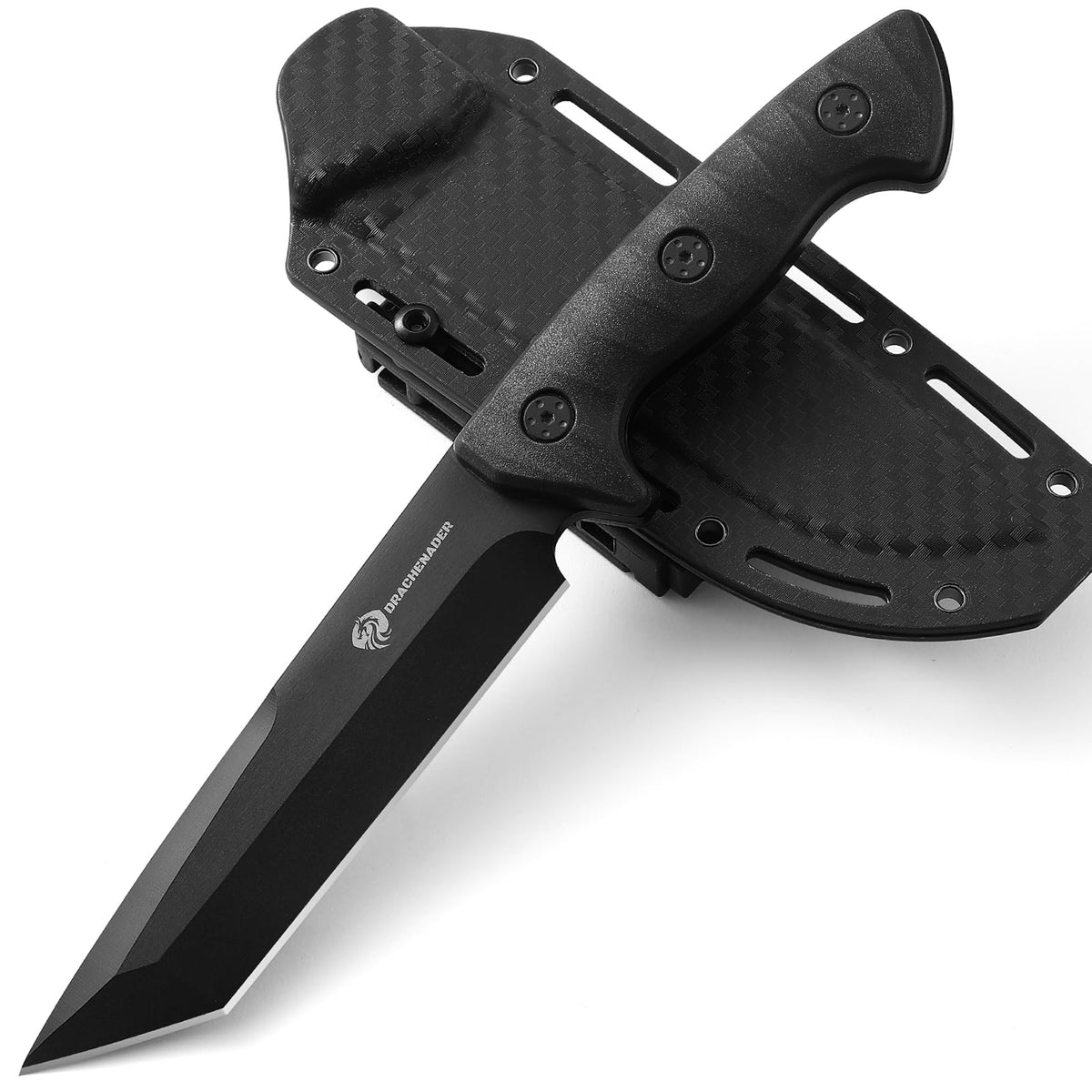 DRACHENADER 5mm Full Tang Fixed Blade Knife with ABS Handle and Sheath
