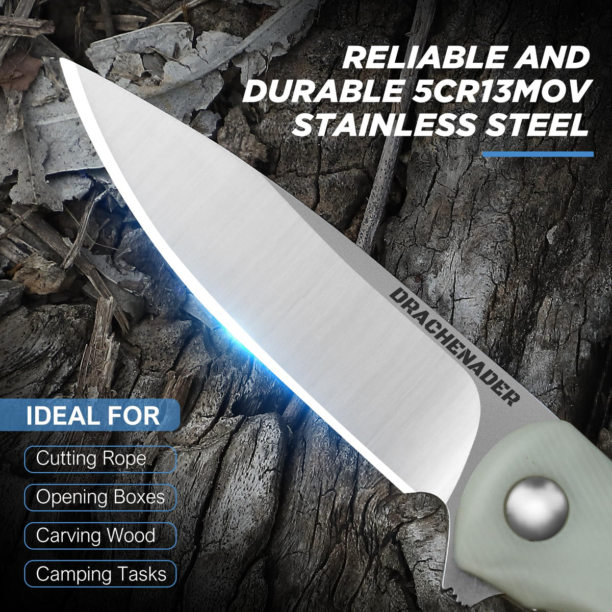 DRACHENADER 4.96" Mini Folding Knife with 5Cr13MoV Blade