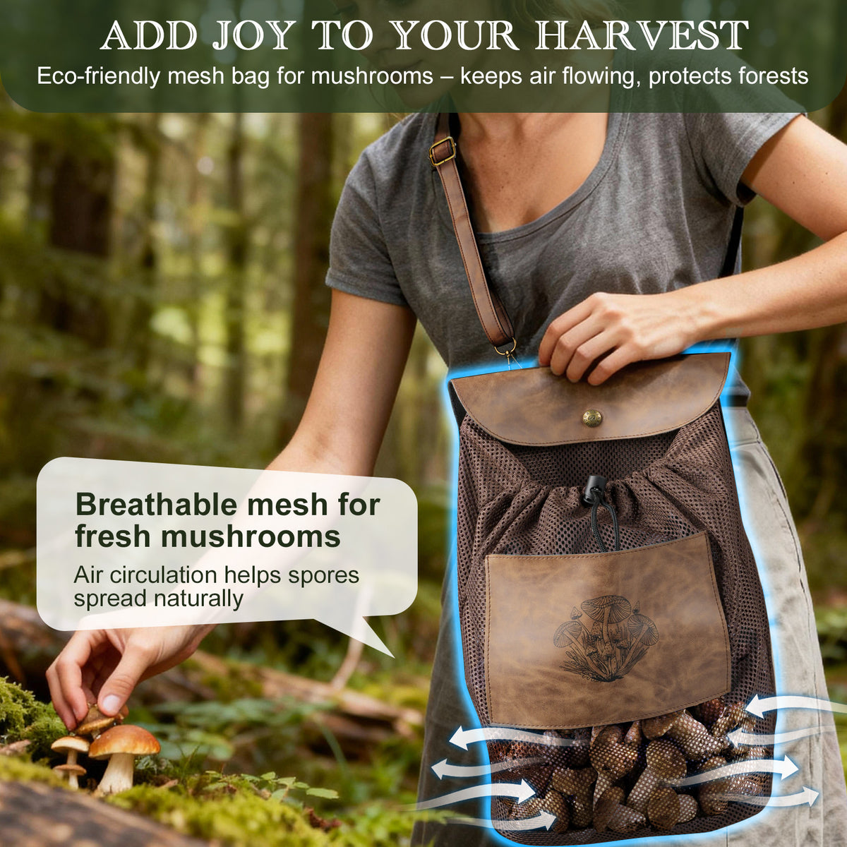 DRACHENADER Foldable Mushroom Foraging Bag