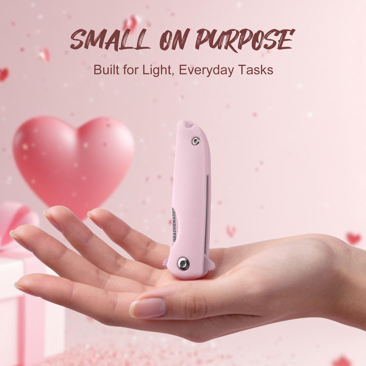 DRACHENADER Mini Pink Folding Knife for Women with 5Cr13MoV Blade