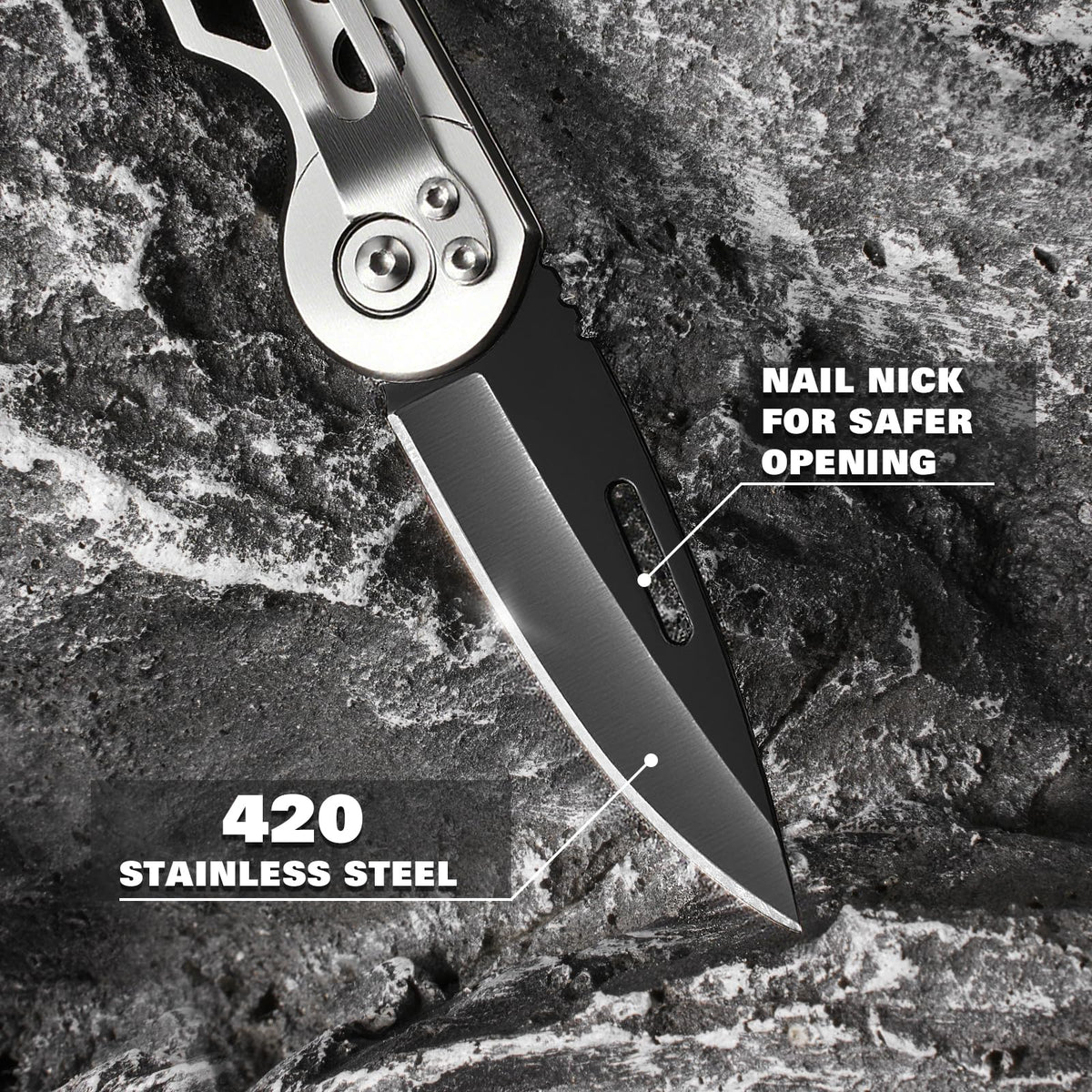 DRACHENADER 2PCS Mini Two-Hand Opening Folding Knife Set