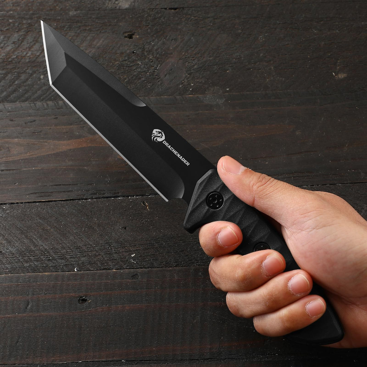 DRACHENADER 5mm Full Tang Fixed Blade Knife with ABS Handle and Sheath