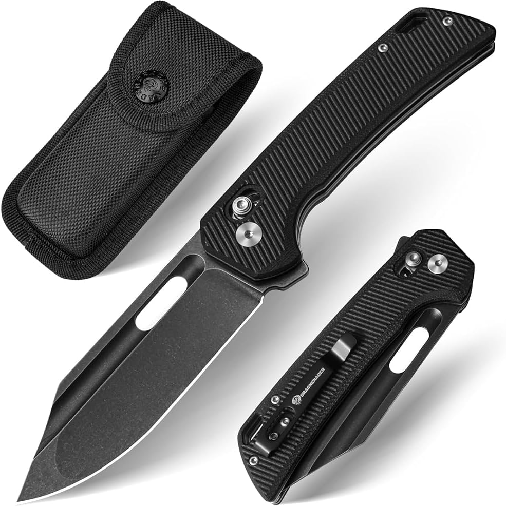 DRACHENADER 8" Folding Pocket Knife with 14C28N Steel Blade and G10 Handle