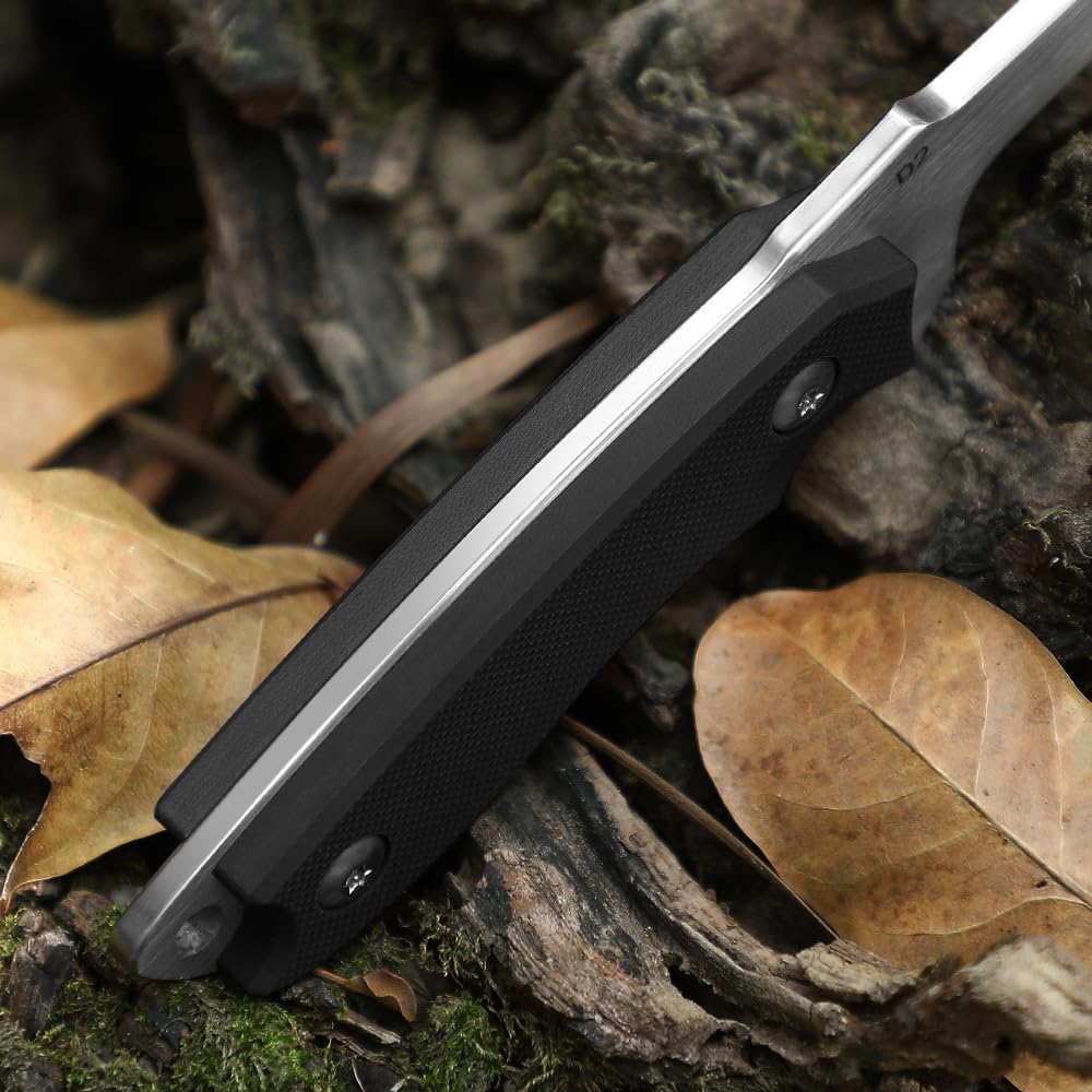 DRACHENADER 7" D2 Full Tang Fixed Blade Knife with G10 Handle & Kydex Sheath
