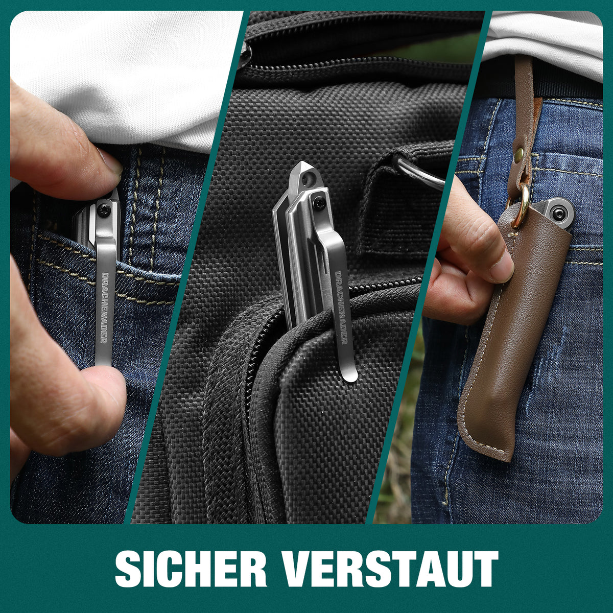 DRACHENADER Tanto Damascus Folding pocket Knife Small EDC Slim Gentleman's Knives