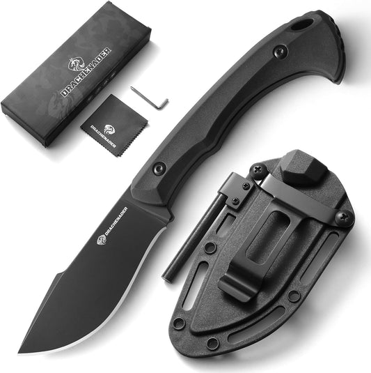 DRACHENADER 7.68" Full Tang Small Fixed Blade Knife with Belt Clip