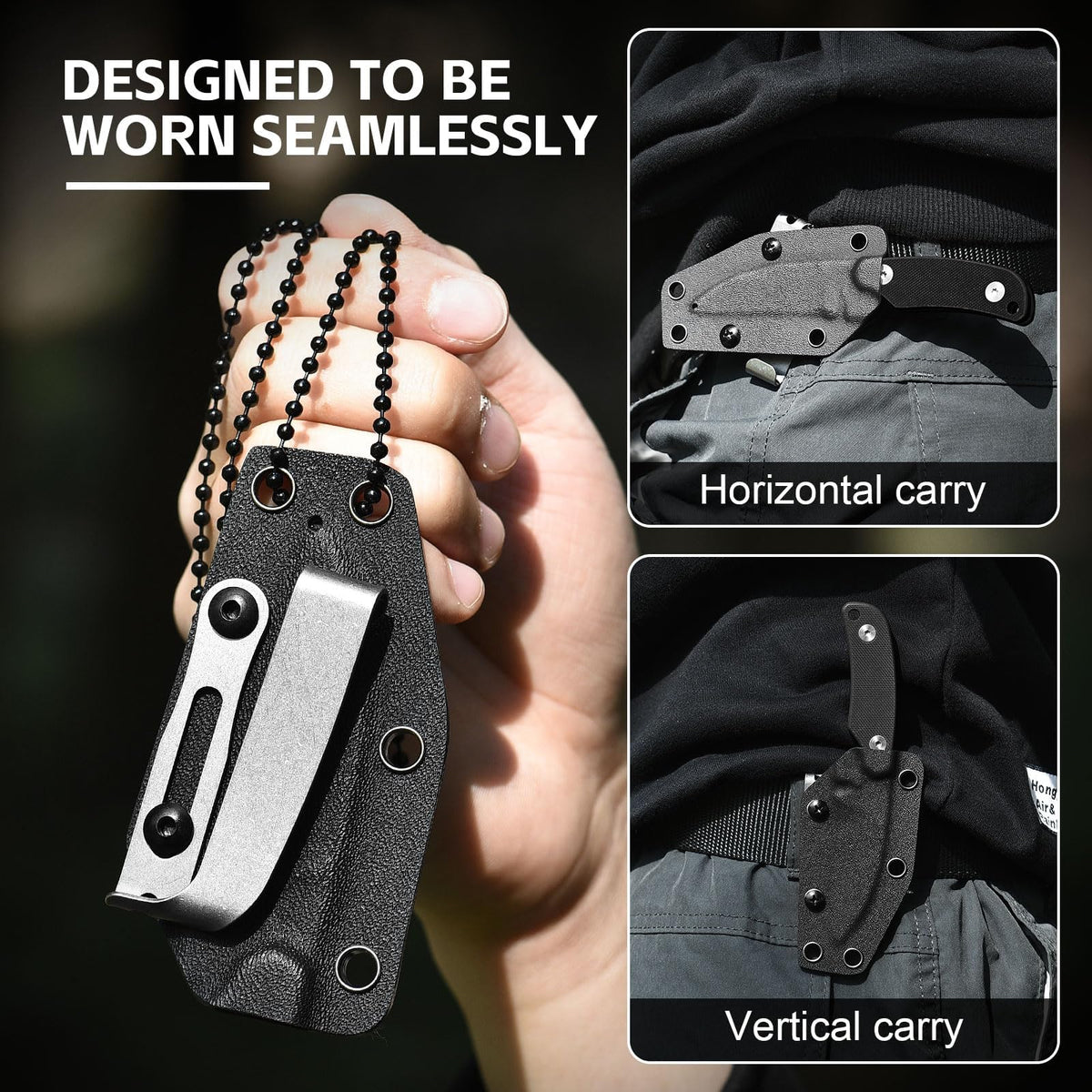 DRACHENADER 5.82" D2 Sheepsfoot Full Tang Neck Knife with G10 Handle