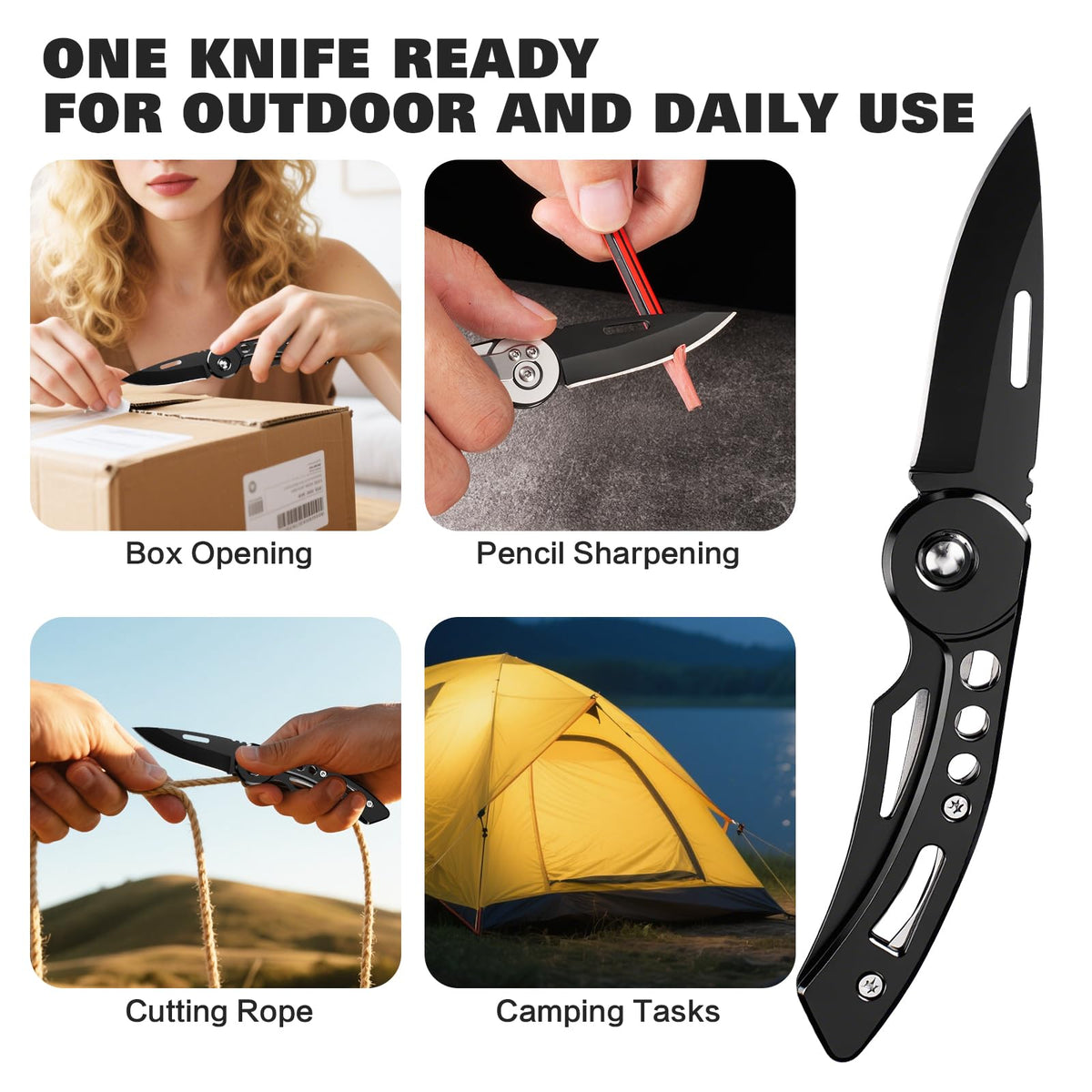 DRACHENADER 2PCS Mini Two-Hand Opening Folding Knife Set