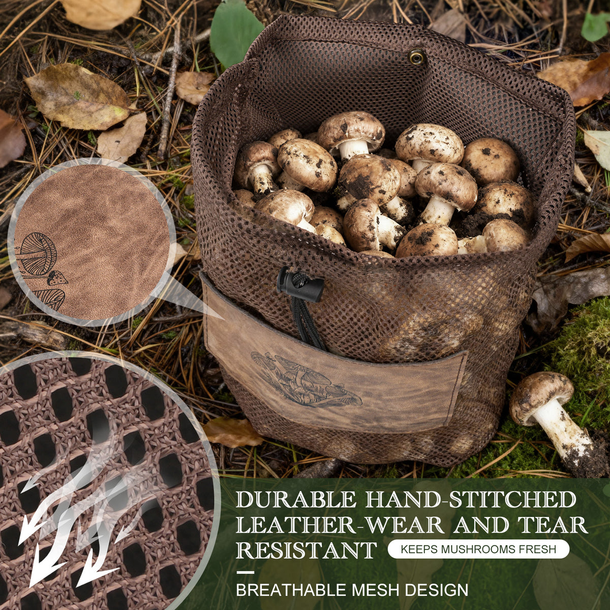 DRACHENADER Foldable Mushroom Foraging Bag