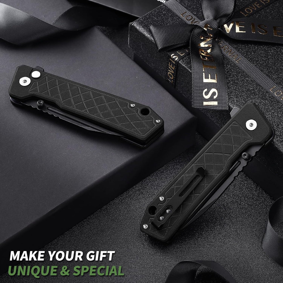 DRACHENADER 7.83" 14C28N Button Lock Folding Knife with G10 Handle