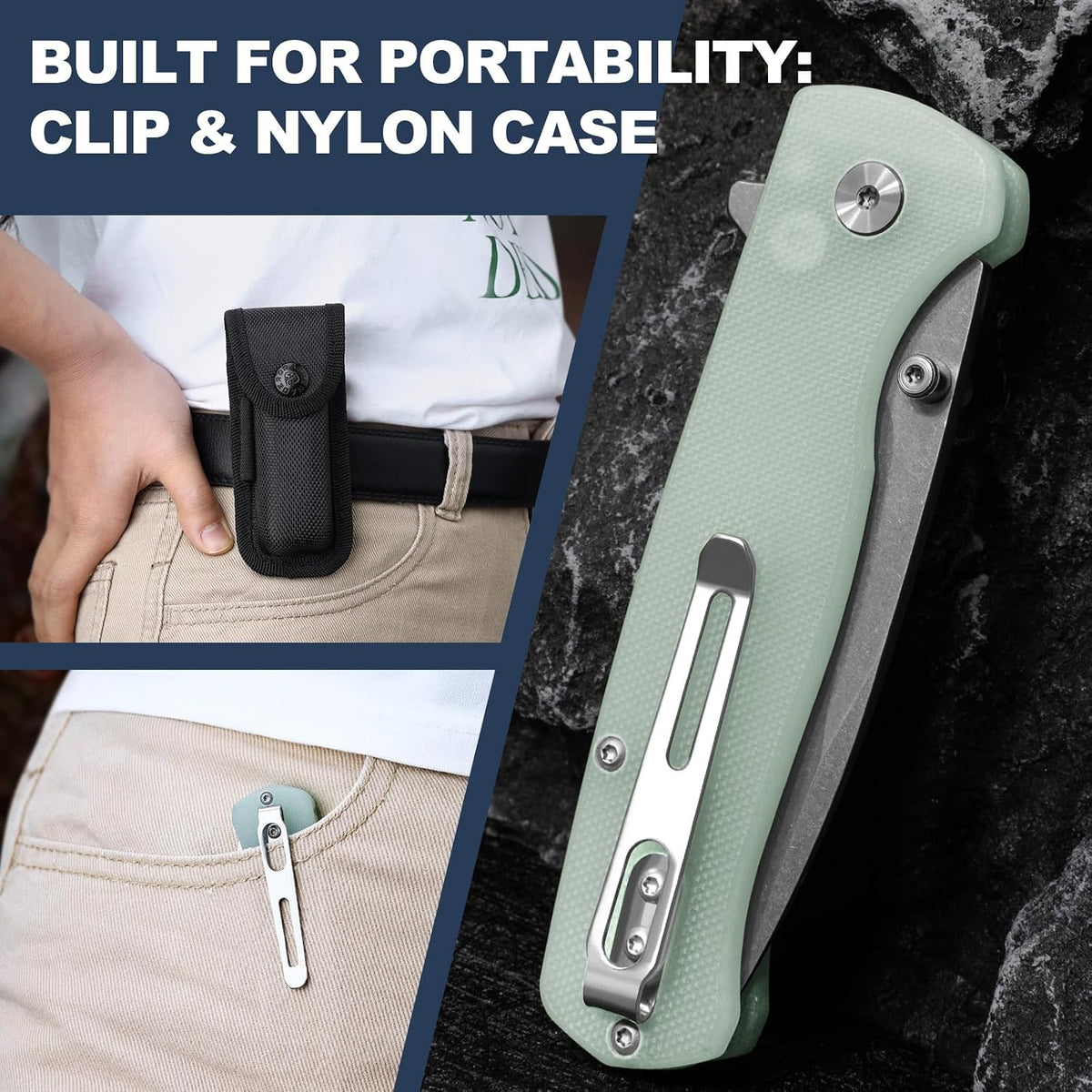 DRACHENADER 7.28" Mini Folding Knife 14C28N Steel G10 Handle Button Lock