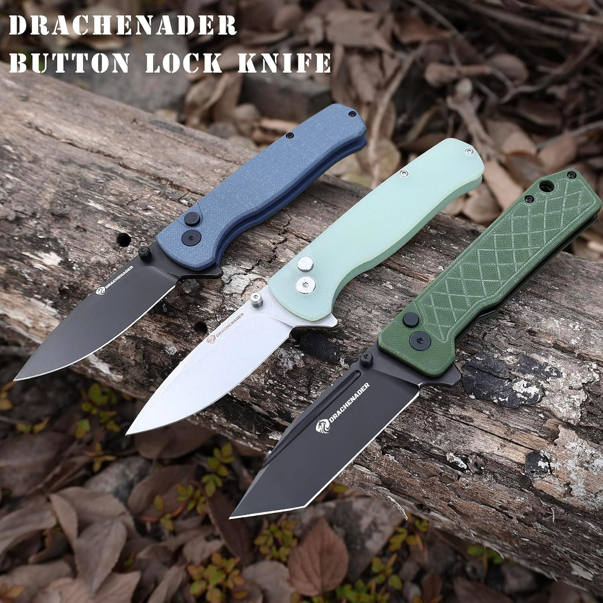 DRACHENADER 7.28" Mini Folding Knife 14C28N Steel G10 Handle Button Lock