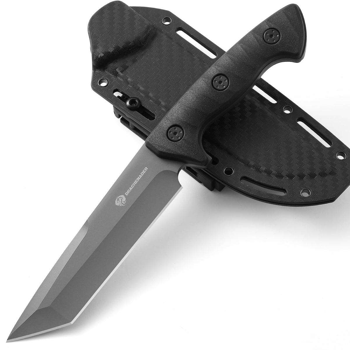 DRACHENADER 5mm Full Tang Fixed Blade Knife with ABS Handle and Sheath